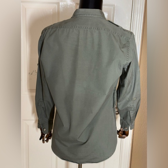 VTG Willis & Geiger Women’s Olive Button Down Long Sleeve Shirt Sz Large - Picture 2 of 11